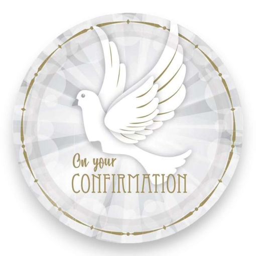 Picture of CONFIRMATION DOVE PAPER PLATES - 23CM